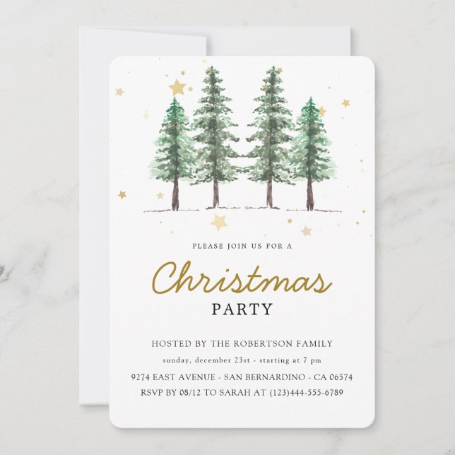 Custom Branded Elegant Christmas Holiday Party Invitation (Front)