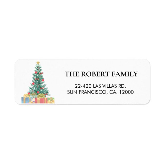 Custom Branded Elegant Christmas Return Address Label (Front)