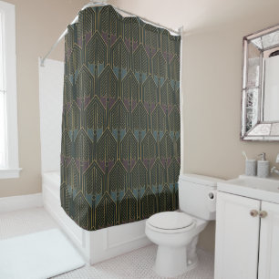 Custom Branded Elegant Gold Patterns  Shower Curtain