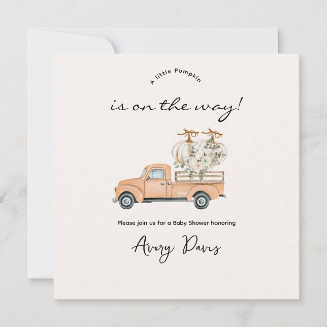 Custom Branded Fall Pumpkin Baby Shower  (Front)