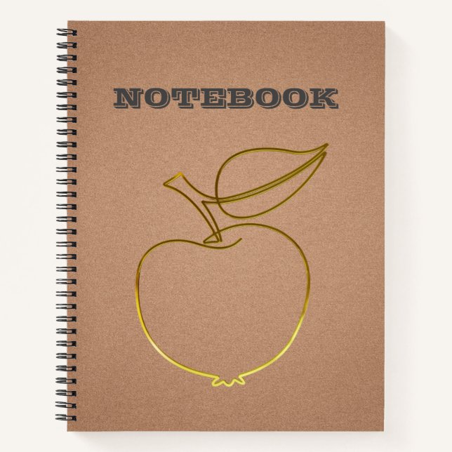 Custom Branded Golden Brown Pattern Notebook (Front)