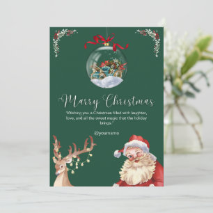 Custom Branded Green White New Marry Christmas  Invitation