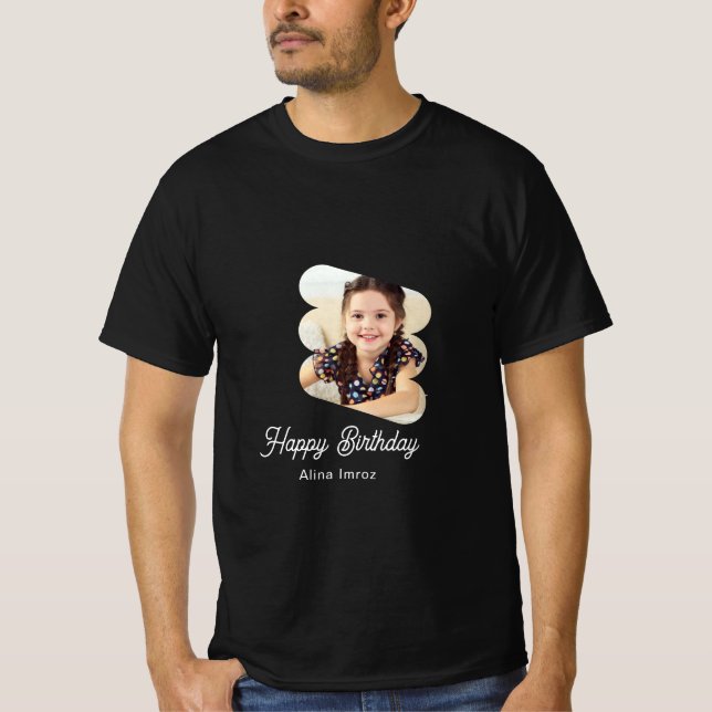 Custom Branded Happy Birthday Photo T-Shirt (Front)