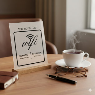Custom Branded Hotel Name Wifi Password Acrylic Sign