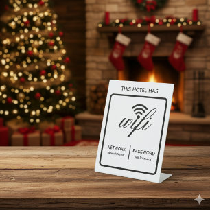 Custom Branded Hotel Name Wifi Password Pedestal Sign