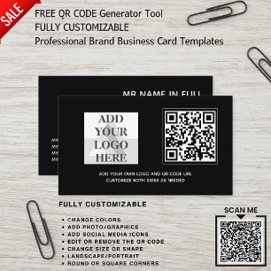 CUSTOM BRANDED LOGO DESIGN QR CODE TEMPLATE BUSINESS CARD