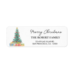 Custom Branded Merry Christmas Return Address Label