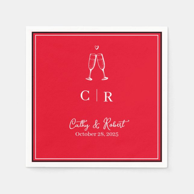 Custom Branded Minimal and Chic | Wedding Napkins (Front)