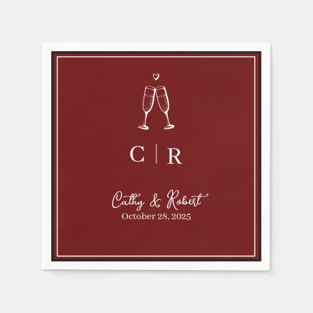 Custom Branded Minimal and Chic | Wedding Napkins (Front)