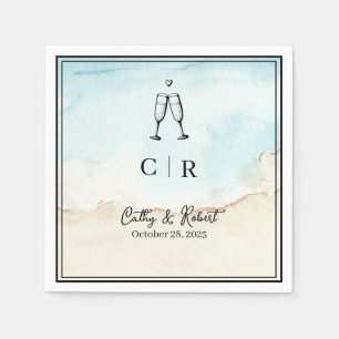 Custom Branded Minimal and Chic Wedding Napkins