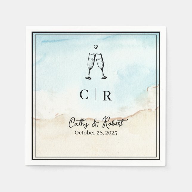 Custom Branded Minimal and Chic | Wedding Napkins (Front)