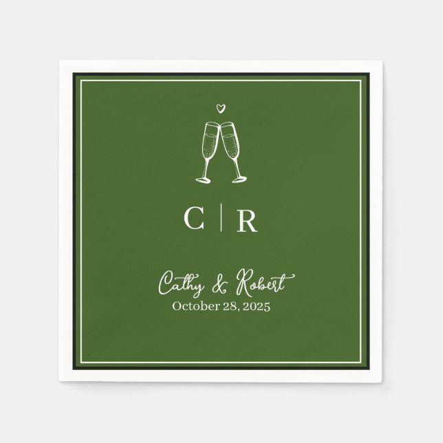 Custom Branded Minimal and Chic | Wedding Napkins (Front)