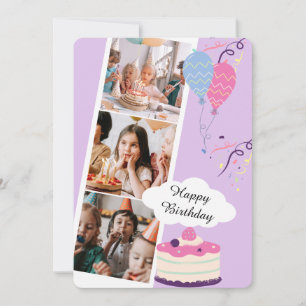 Custom Branded Purple Fun Happy Birthday Invitation