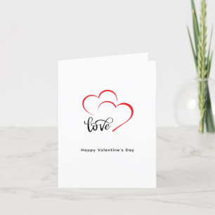 Custom Branded Red Black Minimalist Valentine Day Holiday Card