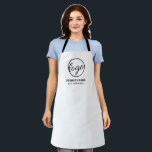 Custom Branded Simple Company Business Logo Apron<br><div class="desc">Custom black and white apron featuring a minimalist design with your business logo along with two lines of text.   These simple company branded aprons are great for restaurante employees.</div>