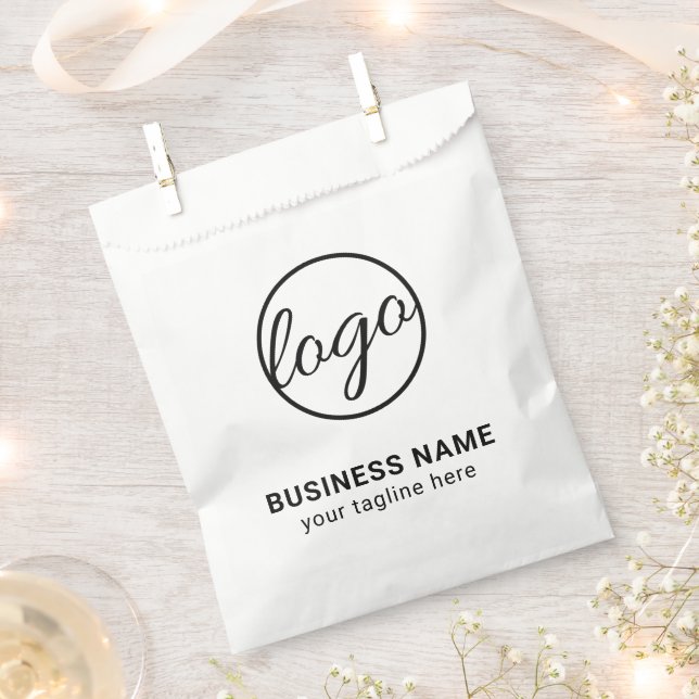 Custom Branded Simple Company Business Logo Favour Bag (Clipped)