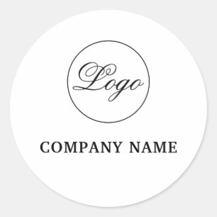 Custom Branded simple White Classic Round Sticker