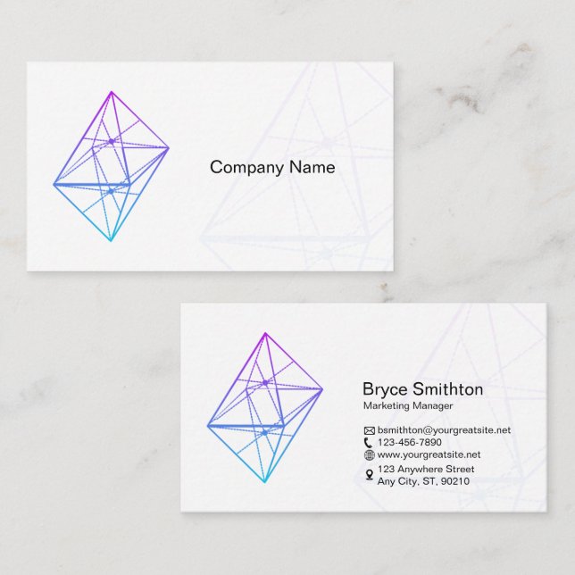 Custom Branded Tech Start-Up White Business Card (Front/Back)