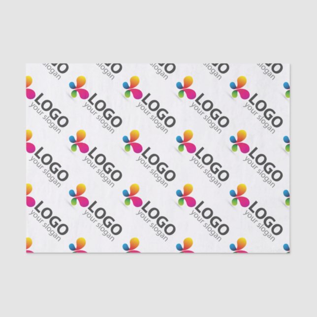 Custom branded tiled logo message tissue paper (Front)