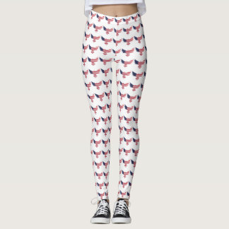 Custom Branded USA butterfly flag Leggings 