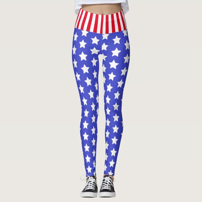 Custom Branded  USA Stars and Stripes Leggings (Front)