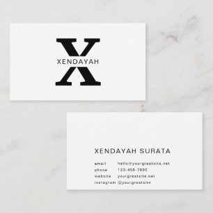 Custom Branded White and Black Minimalist Luxury Business Card