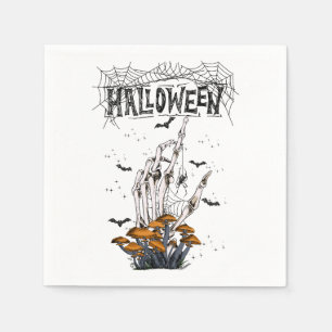 Custom Branded White Modern Halloween Napkins