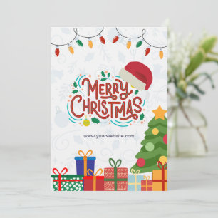Custom Branded White & Red Simple Merry Christmas Invitation