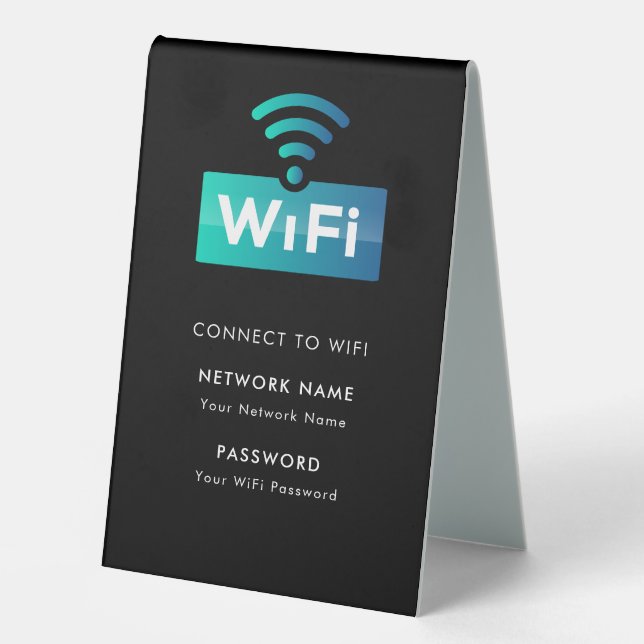 Custom Branded Wifi Network Connect Modern Black (Front)