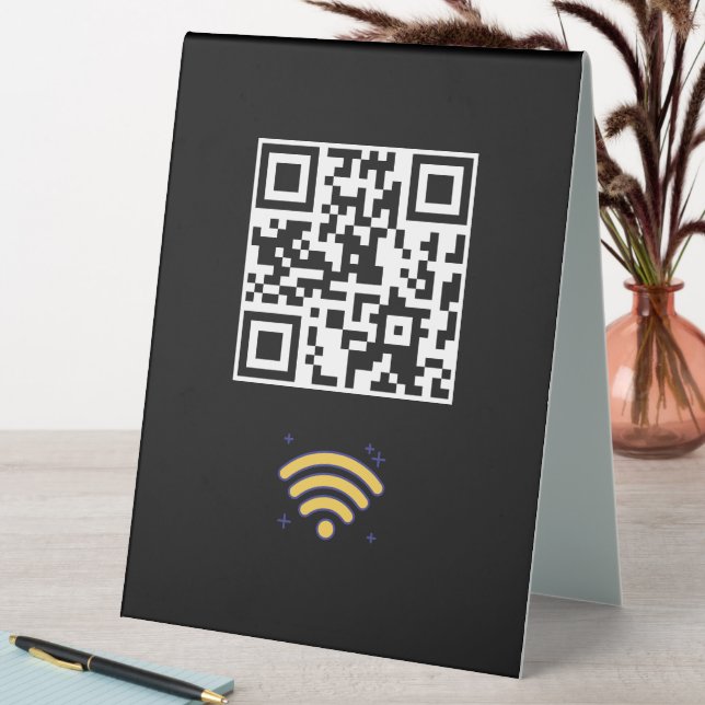 Custom Branded Wifi Network QR Code Modern (In SItu (Table))