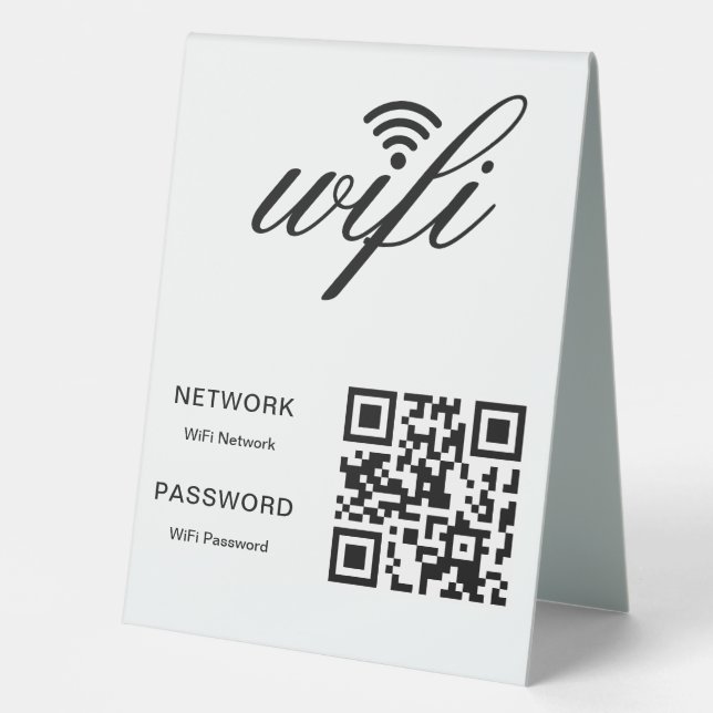 Custom Branded Wifi Network QR Code White (Front)