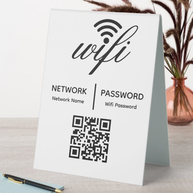 Custom Branded Wifi Password Personalised QR Code  (In SItu (Table))