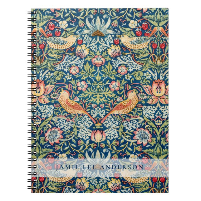 Custom Branded William Morris Birds Pattern Notebook (Front)