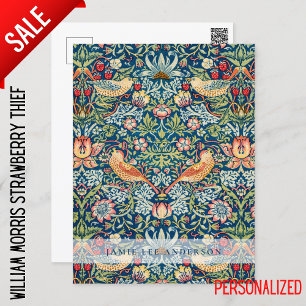 Custom Branded William Morris Birds Pattern Postcard