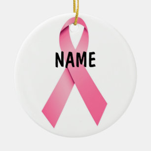 CUSTOM Breast Cancer Christmas Memorial Ceramic Ornament