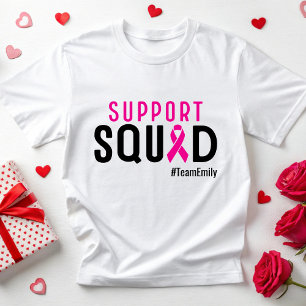 Custom Breast Cancer Fighter Support Team Warrior T-Shirt