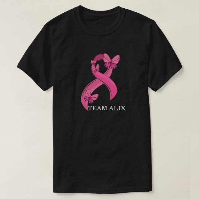 Custom Breast Cancer Support Team Shirts (Design Front)