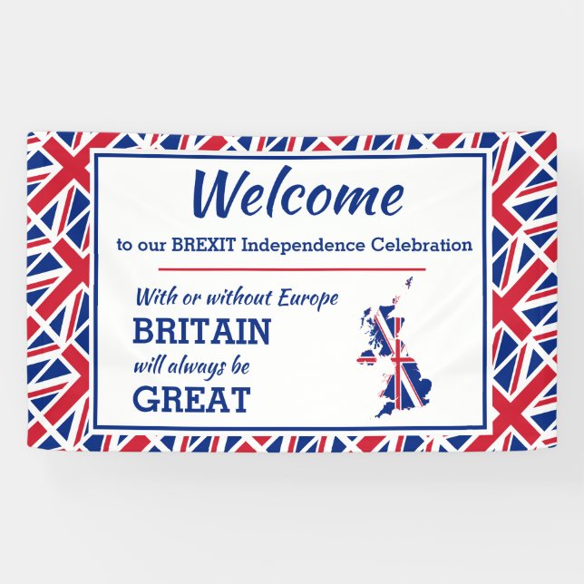 Custom BREXIT Britain Always Great UNION JACK Banner (Horizontal)