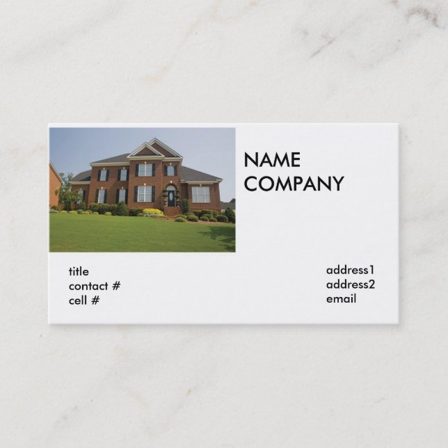 custom brick home business card (Front)
