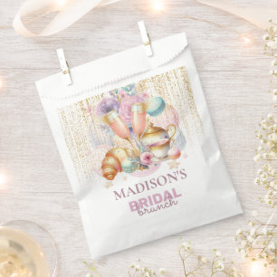 Custom Bridal Brunch Pink & Gold glitter Favour Bag