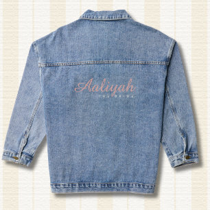 Custom Bridal Denim Jacket Blush Pink & Ivory