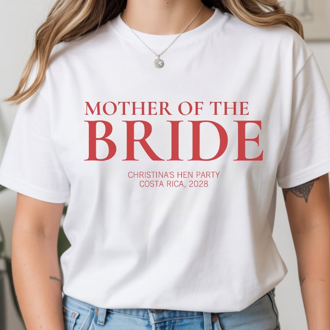 Custom Bridal Party Shirt for Mother of the Bride (wedding party thank you shirt, personalized hen party shirt, bride entourage matching shirts,)