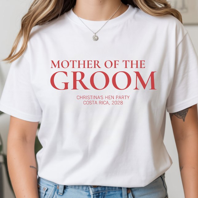 Custom Bridal Party Shirt for Mother of the Groom (bridesmaid proposal shirt gift, modern script wedding shirt, bachelorette trip outfit shirt,)