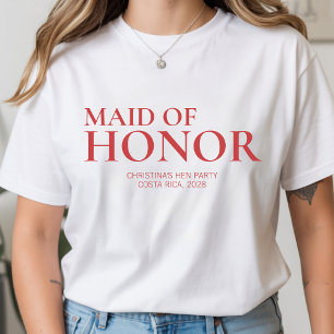 Custom Bridal Party Shirt Gift for Maid of Honour