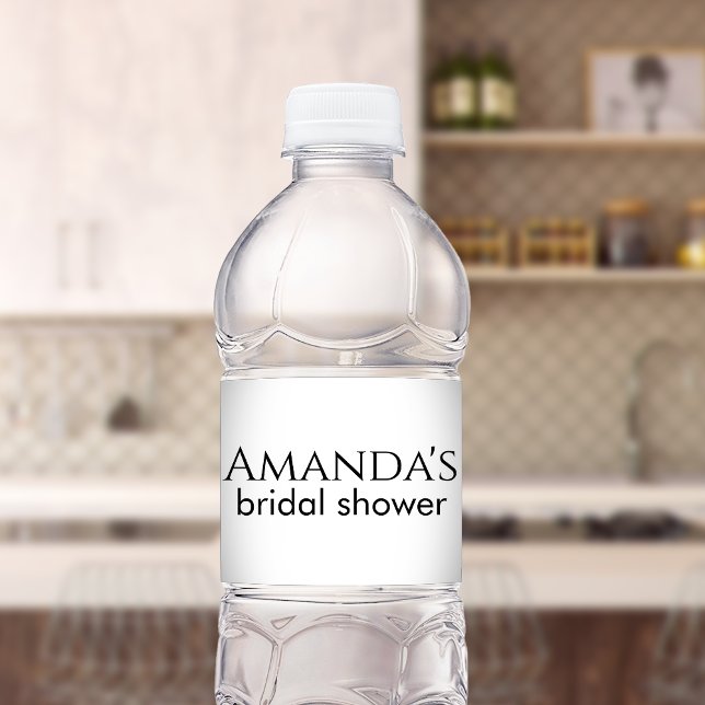 Custom Bridal Shower Bachelorette Party Minimalist Water Bottle Label (Creator Uploaded)