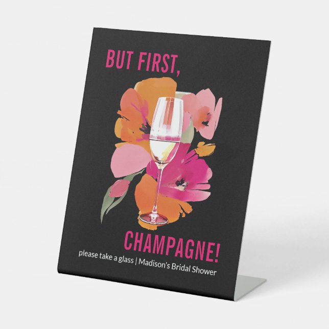 Custom Bridal Shower Champagne Sign (Front)