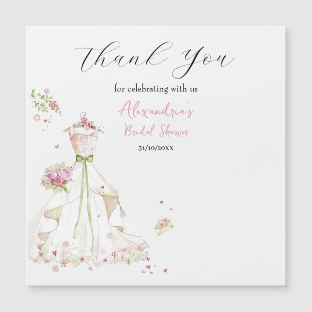 Custom Bridal Shower Dress Thank you (Front)