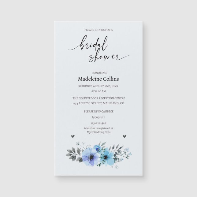 Custom Bridal Shower Invitation floral bouquet  (Front)
