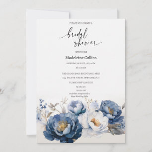 Custom Bridal Shower peony bouquet Invitation