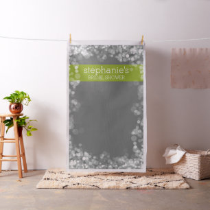 Custom Bridal Shower Photo Backdrop Charcoal Bokeh
